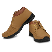 Men's Synthetic Leather Lace Up Boot Slide Casual Shoe Tan