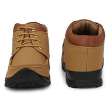 Men's Synthetic Leather Lace Up Boot Slide Casual Shoe Tan