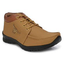 Men's Synthetic Leather Lace Up Boot Slide Casual Shoe Tan