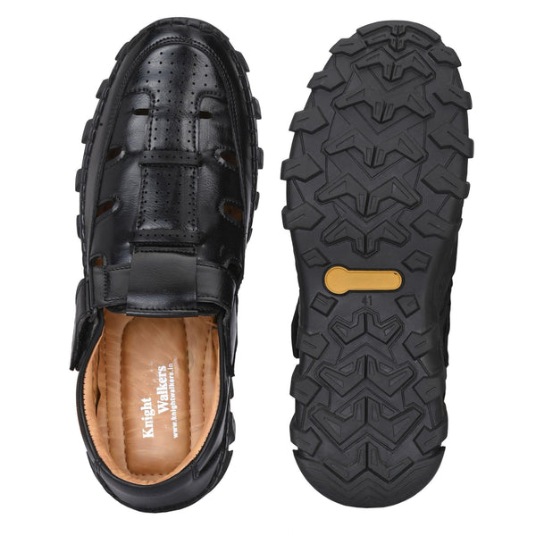 Black Roman Sandals For Men