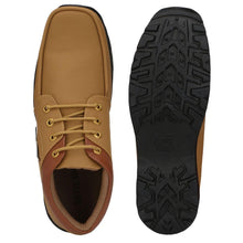 Men's Synthetic Leather Lace Up Boot Slide Casual Shoe Tan