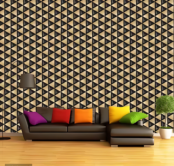 Black Mad Angle Style Wallpaper for Walls Extra Large Size (300x40)cm