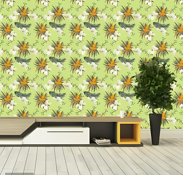Diwali Flower Style Wallpaper for Walls Extra Large Size (300x40)cm