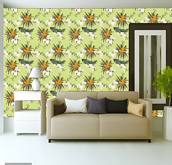 Diwali Flower Style Wallpaper for Walls Extra Large Size (300x40)cm