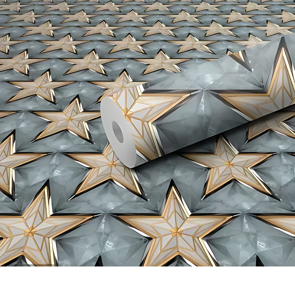 Gold Star Style Wallpaper for Walls Extra Largae Size (300x40)cm